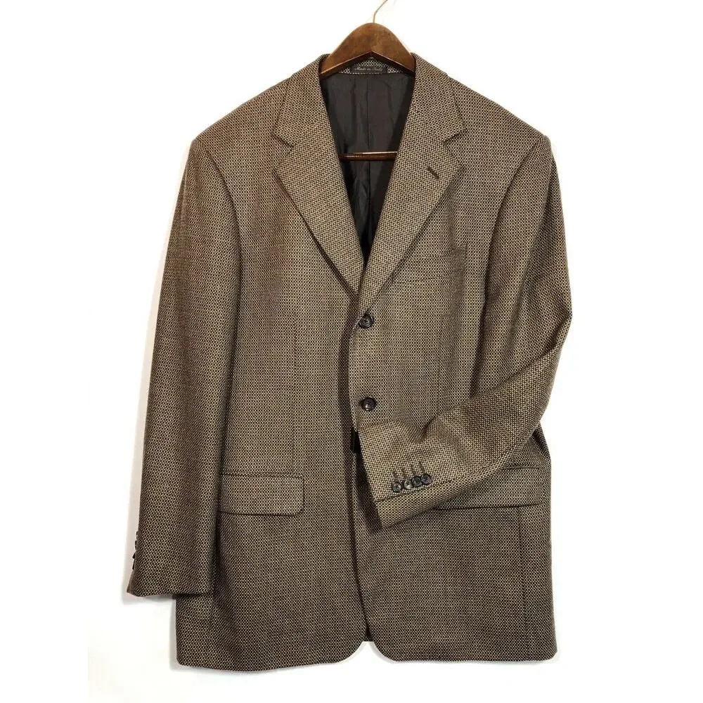 Pal Zileri Brown Sport Coat Blazer 100% Wool Academia Vintage Preppy 42R Mocha